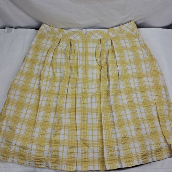 Lilly Pulitzer Yellow/White Plaid Pleated Skirt Size 6 - Picture 3 of 16